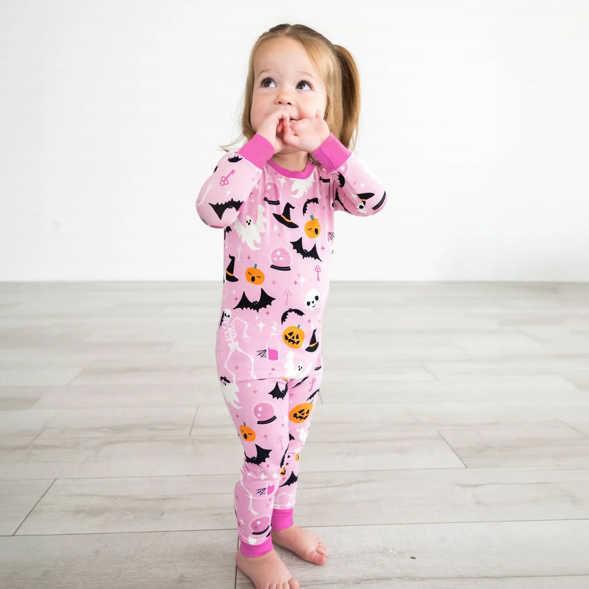 Pink Glowing Ghouls Two-Piece Pajama Set | Little Sleepies