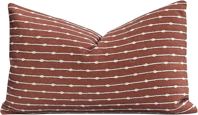 Crumbs Home Modern Farmhouse Fall Linen Indoor Outdoor Lumbar Pillow Cover Only, 12"x20" Water Re... | Amazon (US)