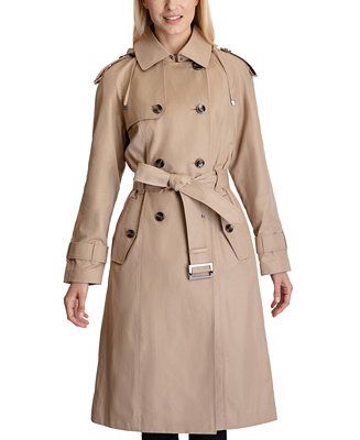 London Fog Women's Petite Hooded Double-Breasted Trench Coat & Reviews - Coats & Jackets - Petite... | Macys (US)