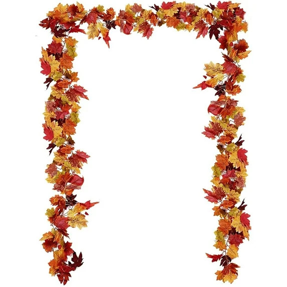 3 Pack Fall Maple Leaf Garland 6Ft/Piece Artificial Autumn Maple Leaves Hanging Foliage for Home ... | Walmart (US)