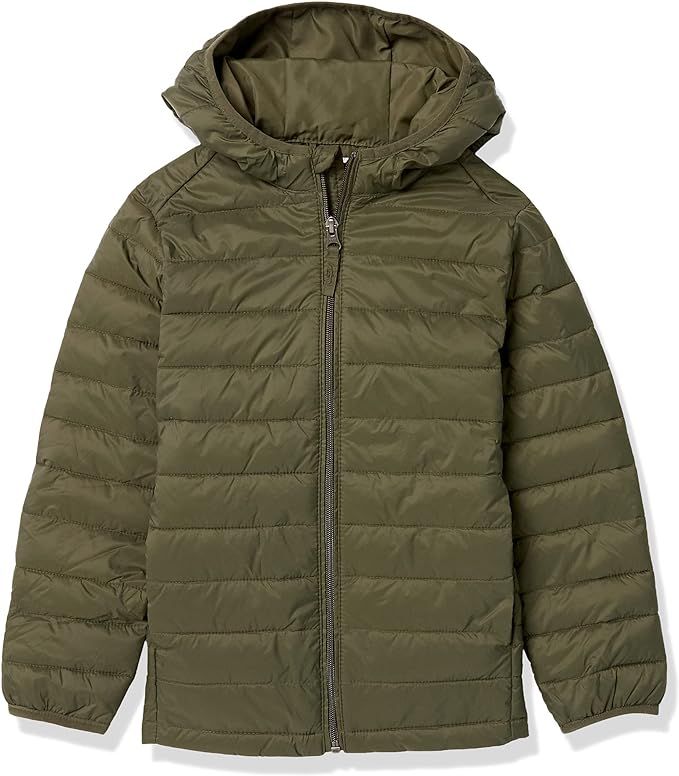 Amazon Essentials Boys and Toddlers' Lightweight Water-Resistant Packable Hooded Puffer Coat | Amazon (US)