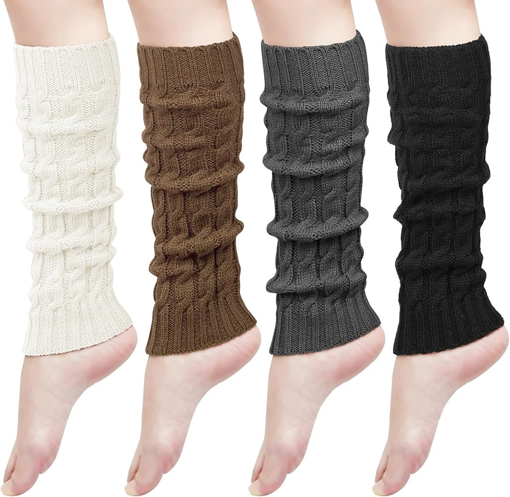 Loritta Womens Leg Warmers Winter Warm Knit Long Boot Socks Slouch Knee High 80s for Party | Amazon (US)