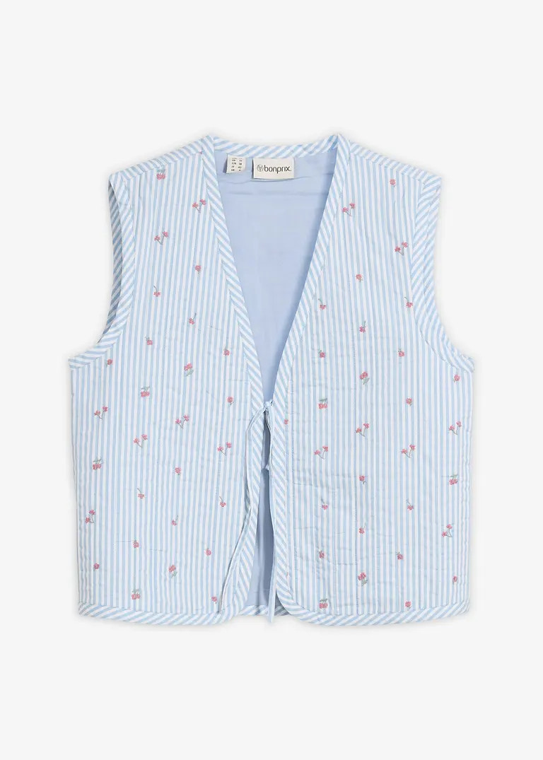 Steppweste mit floraler Stickerei | Bonprix DE
