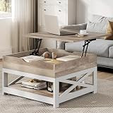 YITAHOME Lift Top Coffee Table, Square Farmhouse Coffee Table, Coffee Table with Double Storage, ... | Amazon (US)