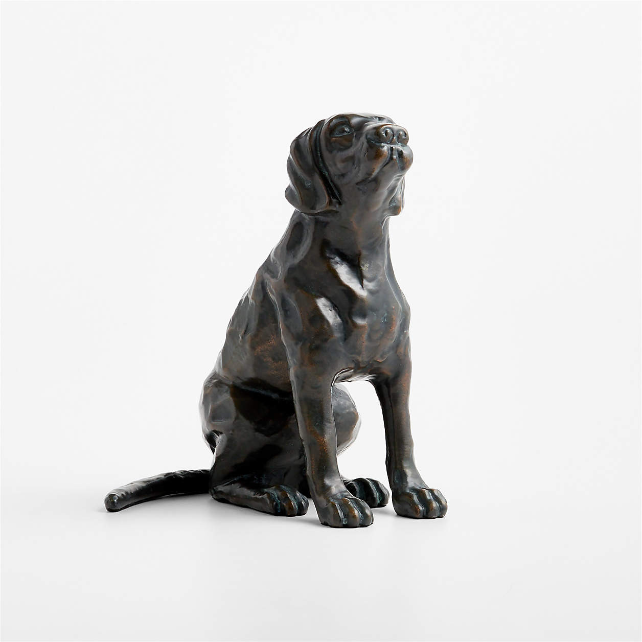 Labrador Sitting Metal Decorative Sculpture | Crate & Barrel | Crate & Barrel