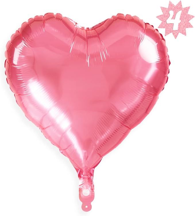 xo, Fetti Pink Heart Foil Balloon Set - 4 pc | Birthday Decorations, Bachelorette Backdrop, Valen... | Amazon (US)