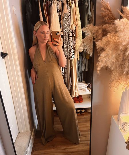 The comfiest halter neck jumpsuit,wide legged and a beautiful shirred design,super comfortable to wear with converses for a day look or strap heels for that glam vibe.

#LTKcurves #LTKFind #LTKstyletip