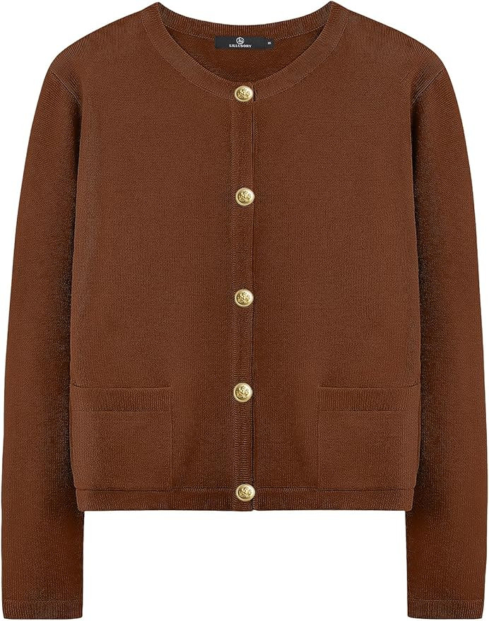 LILLUSORY Women's Cardigan Sweaters 2025 Fall Oufits Clothes Fashion Trendy Long Sleeve Tops Casu... | Amazon (US)