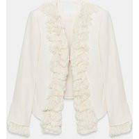 Zara - Zw Collection Linen Blend Fringed Jacket - Ecru - Xs - Woman | Zara UK