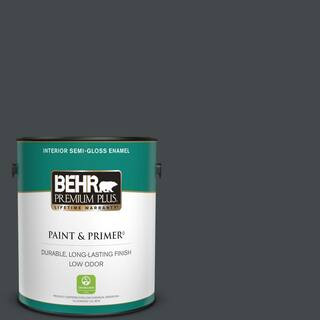 1 gal. #PPU24-23 Little Black Dress Semi-Gloss Enamel Low Odor Interior Paint & Primer | The Home Depot