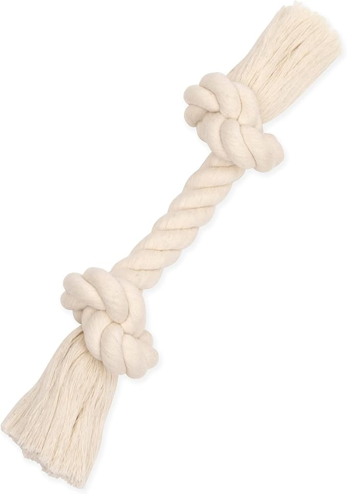 Mammoth Pet Products Flossy Chews 100-Percent Cotton White Rope Bone, Medium, 12-Inch (10004V) | Amazon (US)