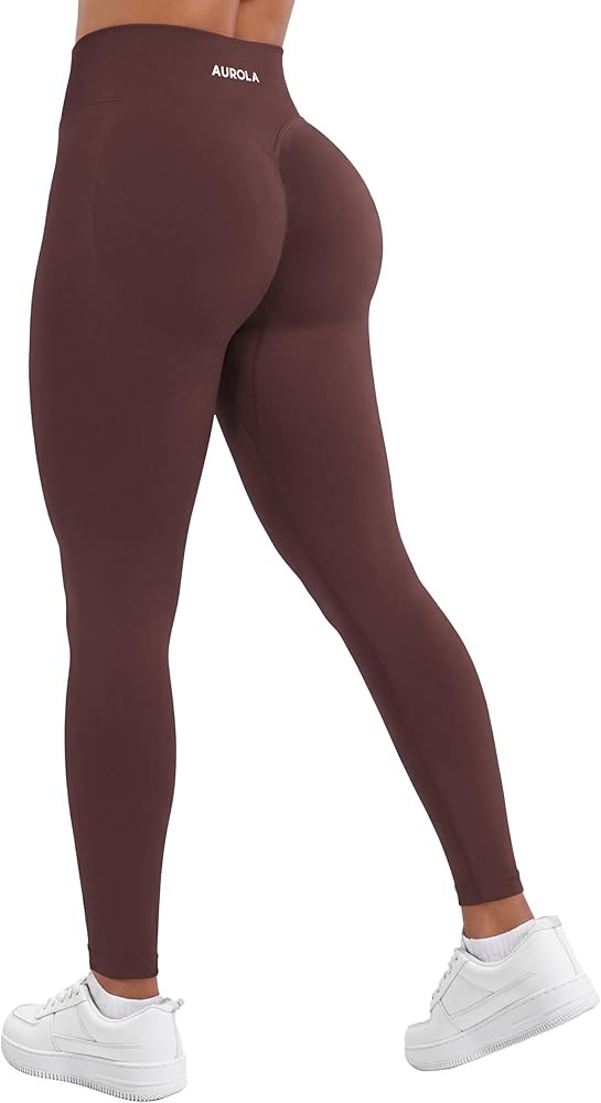 AUROLA Influence Workout Leggings for Women, Seamless Compression Tummy Control Leggings Mid Rise... | Amazon (US)