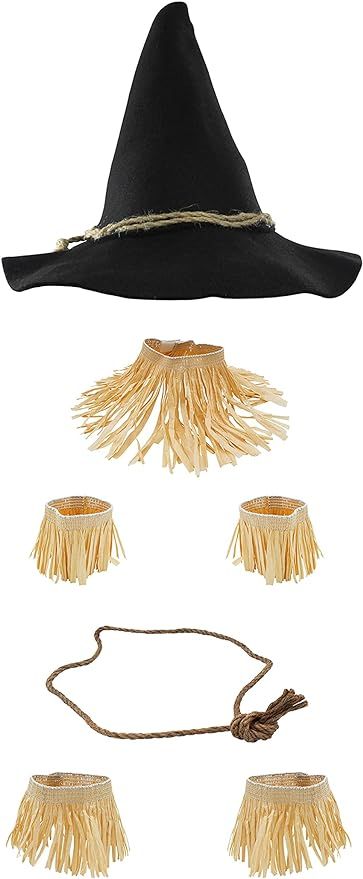 Adult Scarecrow Hat Rope Straw Costume Kit, Black, One Size | Amazon (US)