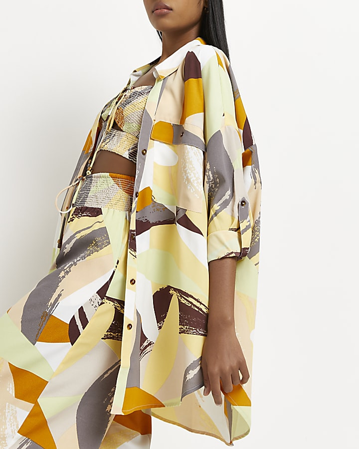 Orange printed oversized shirt | River Island (UK & IE)