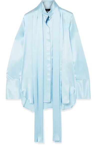 Oversized pussy-bow silk-satin blouse | NET-A-PORTER (UK & EU)