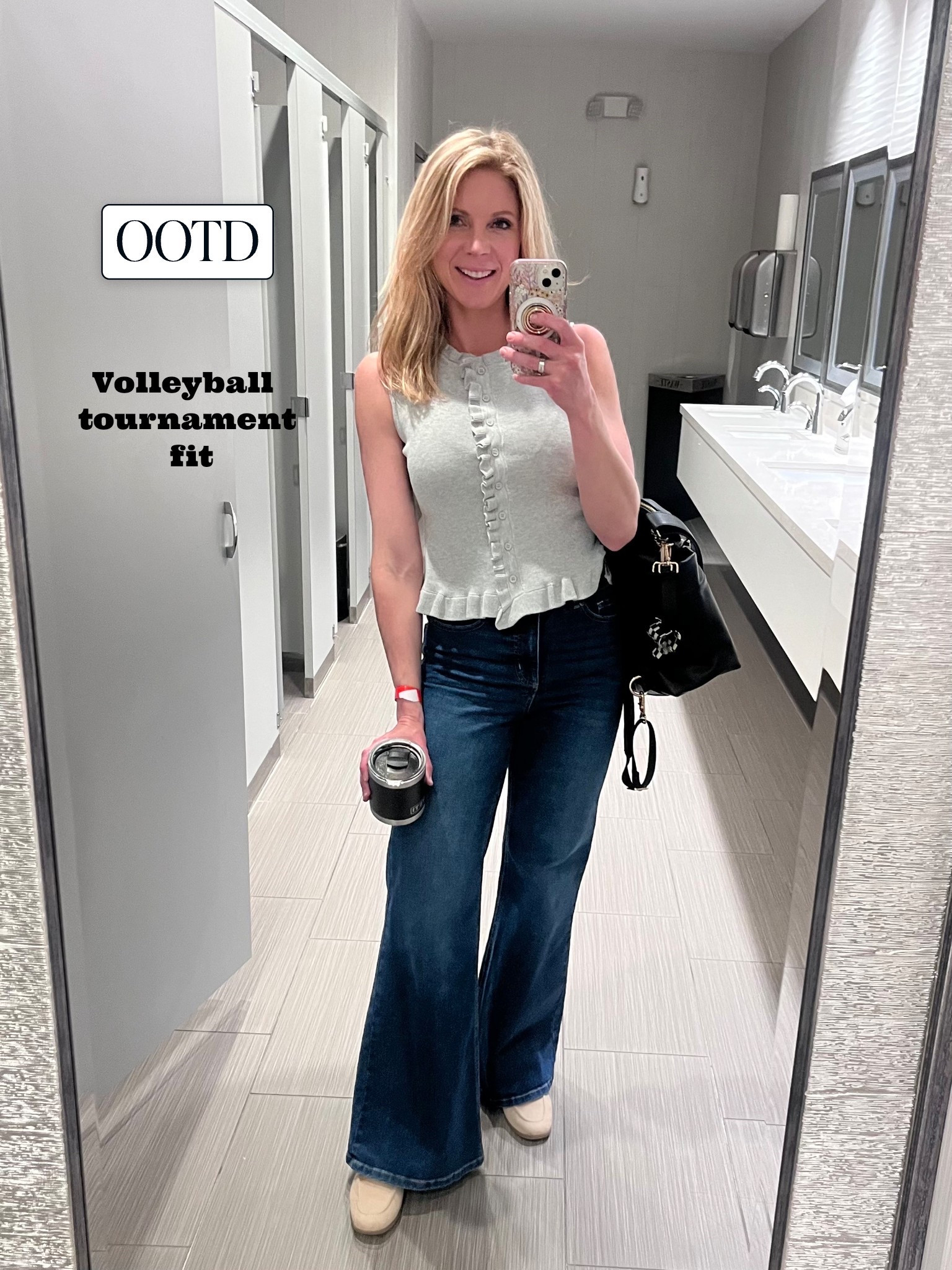 Second coffee of the day and it’s only 9am!  Volleyball tourney time!  Wore these oh so good Walmart jeans and shoes, and paired it with this gray button down tank.  I am tts in all! 



#LTKootd #LTKTravel #LTKmomlife