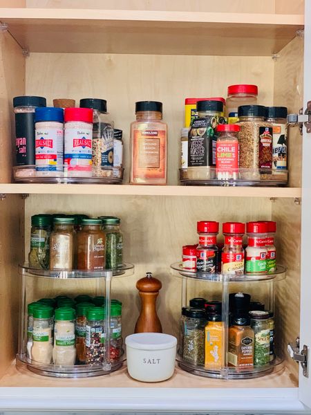 I love using a lazy Susan for cabinet storage! 

#LTKfamily #LTKhome #LTKunder50