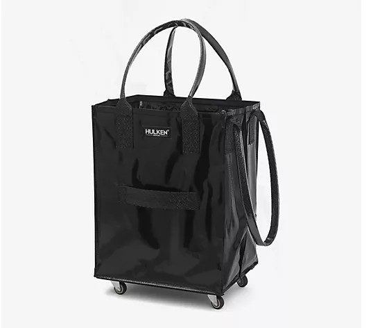 Hulken Medium Rolling Tote Bag with Zip Top & Button Closure - QVC.com | QVC