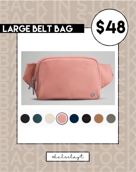 Lululemon large belt bag back in stock in tons of colors!! 

#LTKunder50 #LTKGiftGuide #LTKitbag