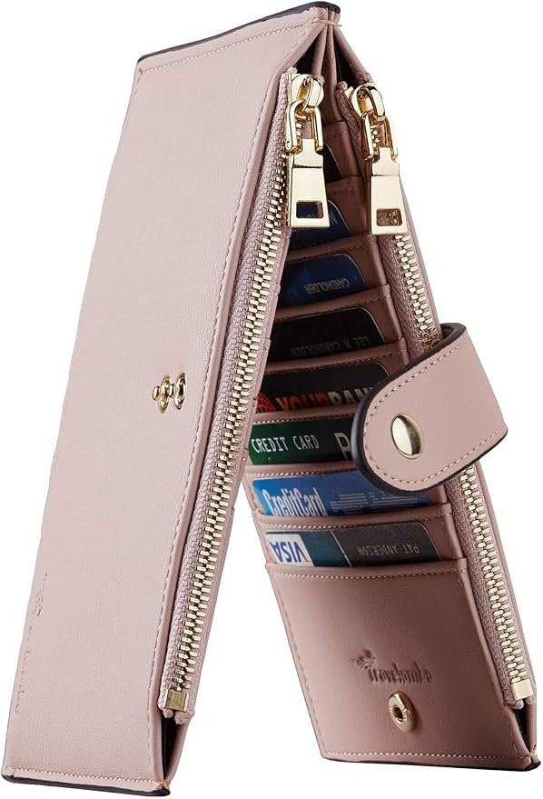Travelambo Womens Walllet RFID Blocking Bifold Multi Card Case Wallet with Zipper Pocket | Amazon (US)
