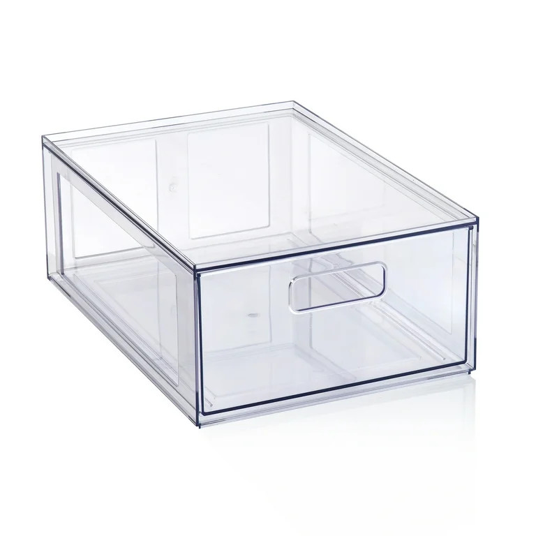 Mainstays Clear Glossy Plastic Pull-Out Closet Drawer Medium Size, Adult Size | Walmart (US)