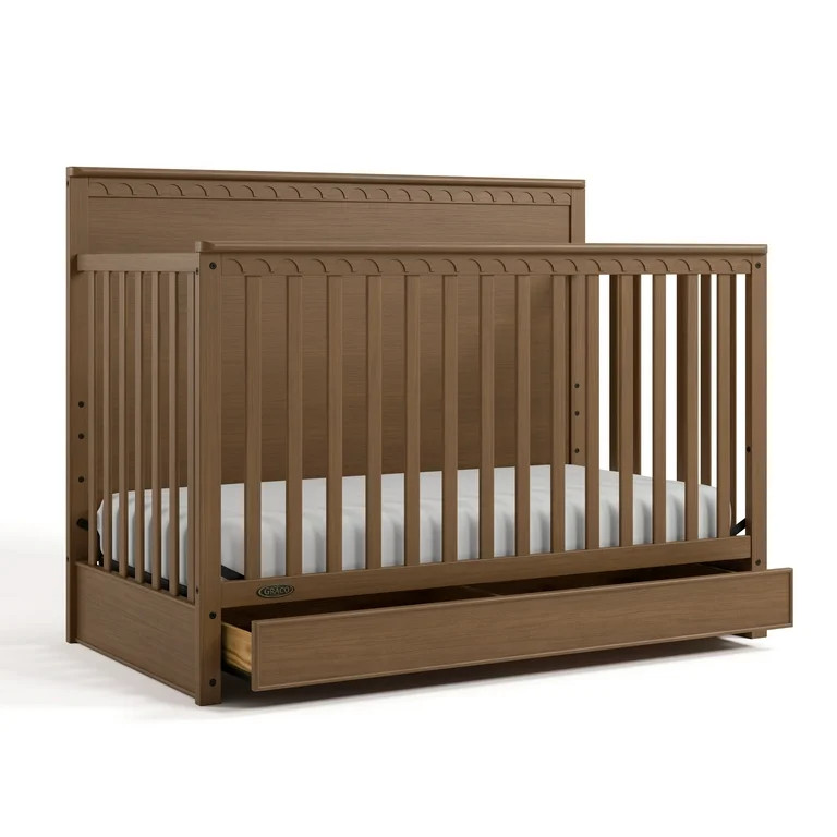 Graco Sasha 5-in-1 Convertible Baby Crib with Drawer, Hazelnut - Walmart.com | Walmart (US)