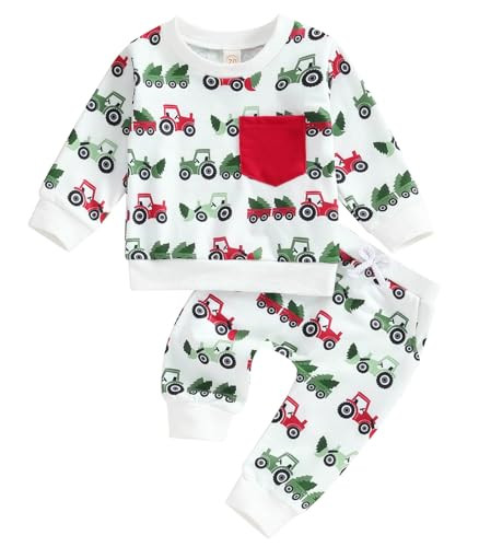 TheFound Christmas Baby Boy Girl Outfit Xmas Fall Winter Pullover Sweatshirt Warm Pant Newborn To... | Amazon (US)