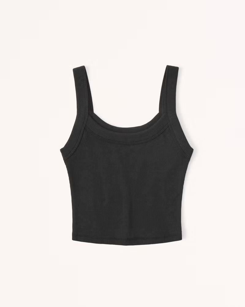 Abercrombie & Fitch Women's Essential Rib 90s Tank in Black - Size S | Abercrombie & Fitch (US)