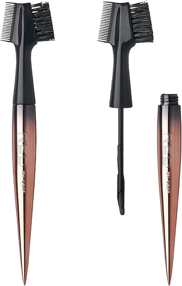 RED by Kiss Edge Cara 4 in 1 Edge Brush Comb Boar Bristles with Edge Fixer (Sweet Peach) | Amazon (US)