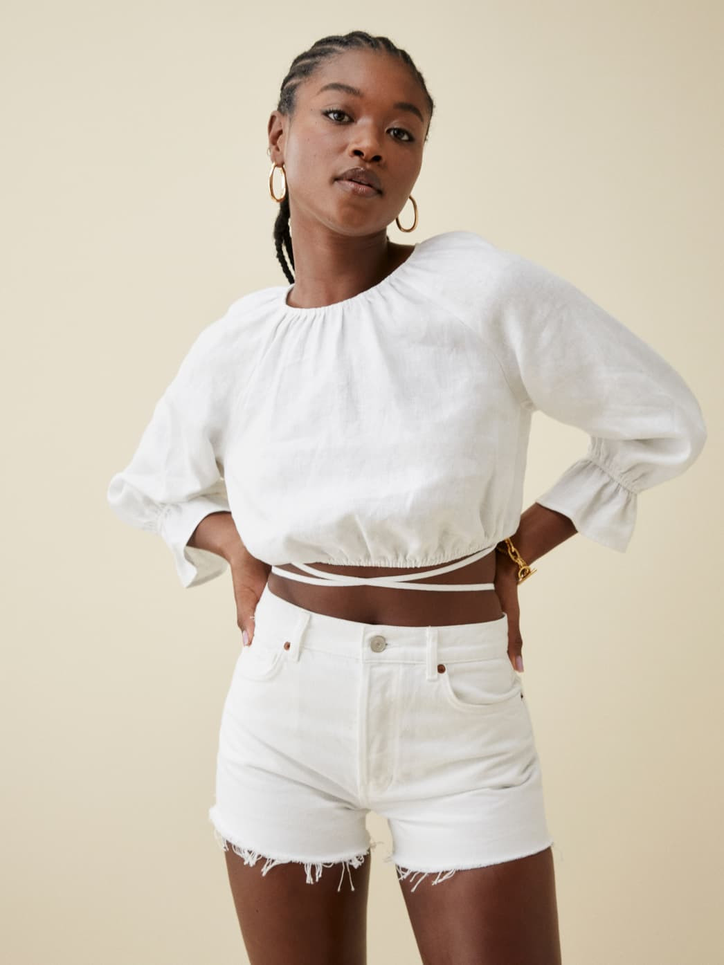 Bacall Linen Top | Reformation (Global)