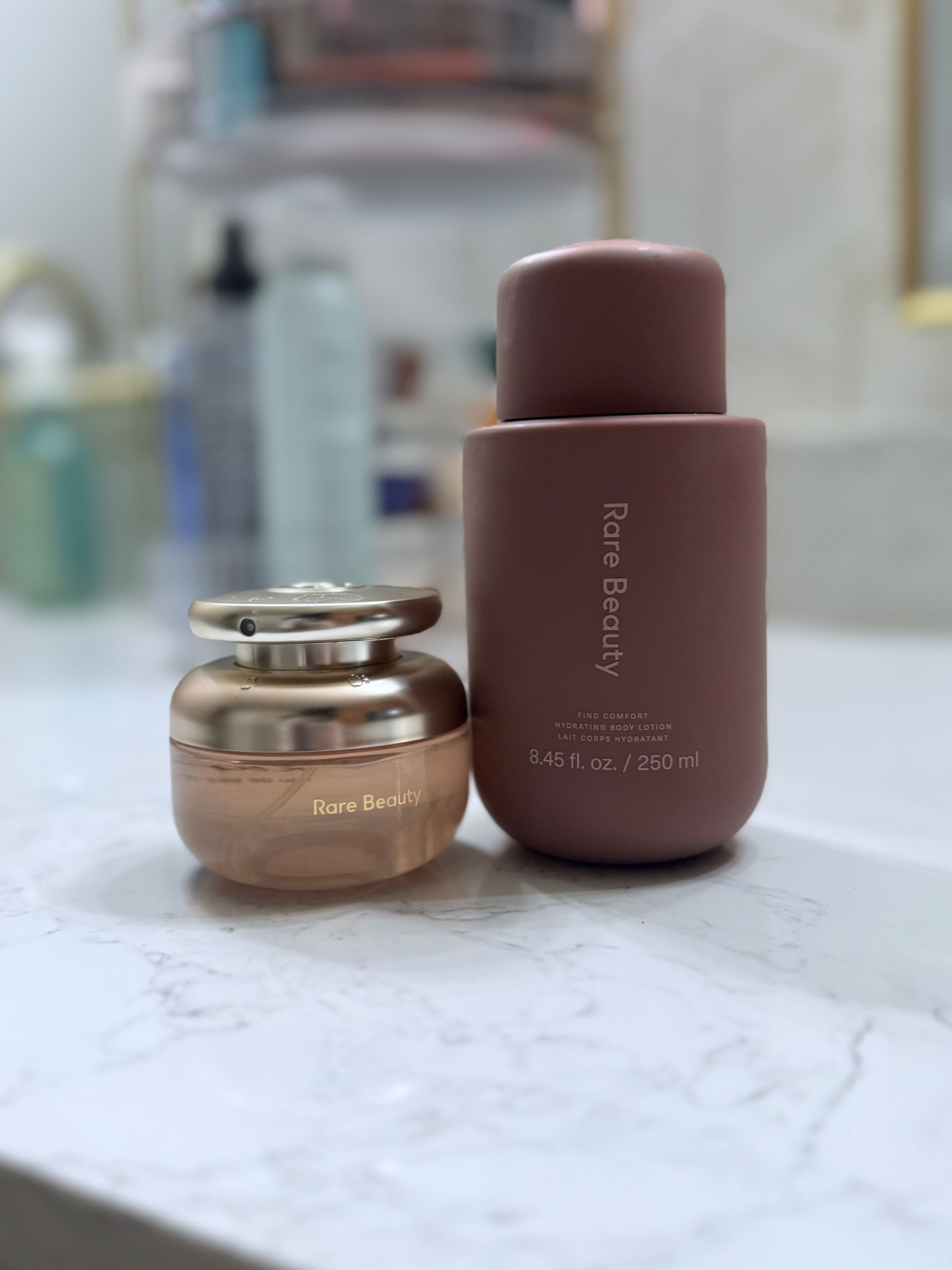 My current feel-good combo 🤍  this Rare Beauty lotion + perfume is ahhh-mazing! Has hints of jasmine and cashmere so it has me smelling warm, and put-together all day. ✨

#LTKbeauty #LTKfinds #RareBeauty #ScentLayering #PerfumeCombo #EverydayScent

#LTKselfcare #LTKgrwm #LTKBeauty