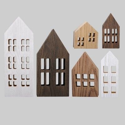 6ct Wood Houses Multi-Finish - Bullseye's Playground™ | Target