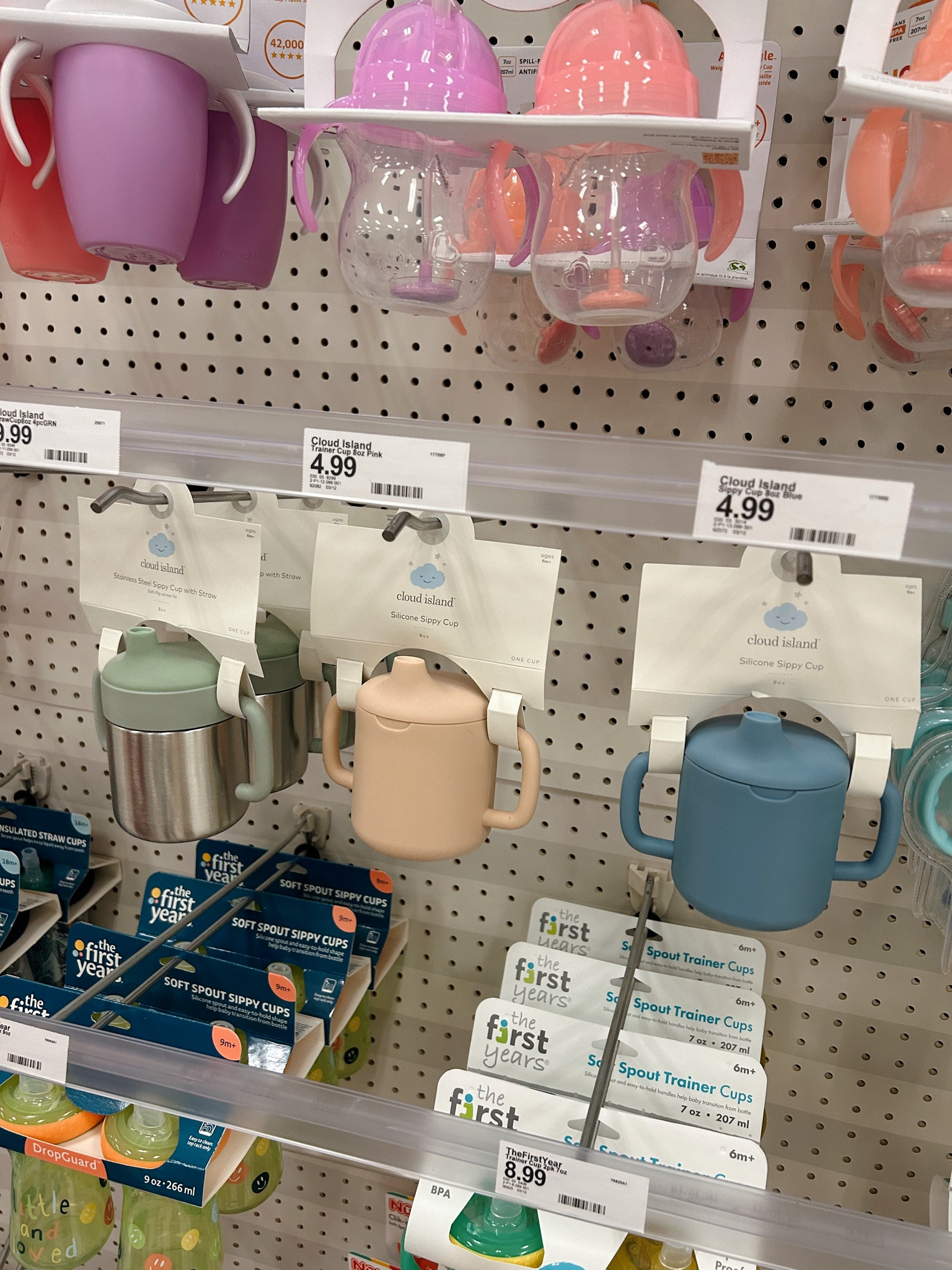 Toddler sippy cups! I grabbed the pink for Harper! Keeps a tight seal and easy to hold onto!