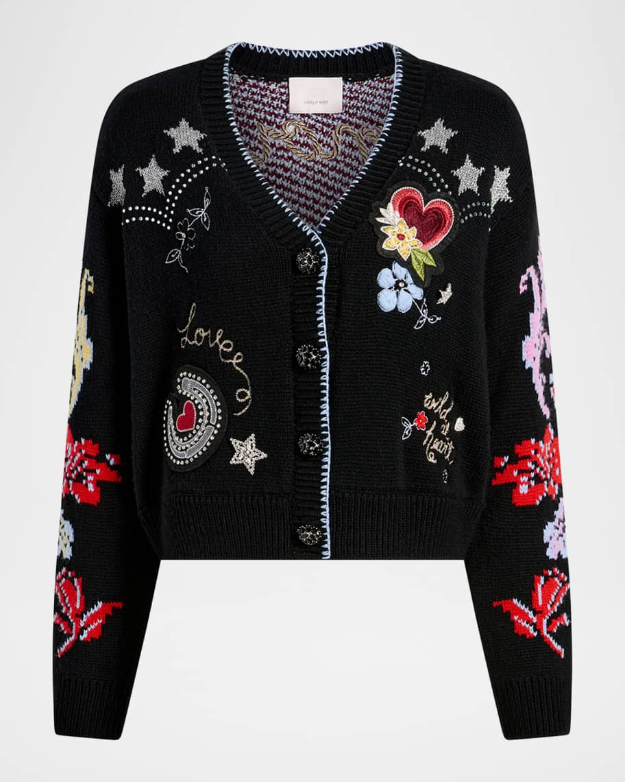 Cinq a Sept Western Collage Cardigan | Neiman Marcus