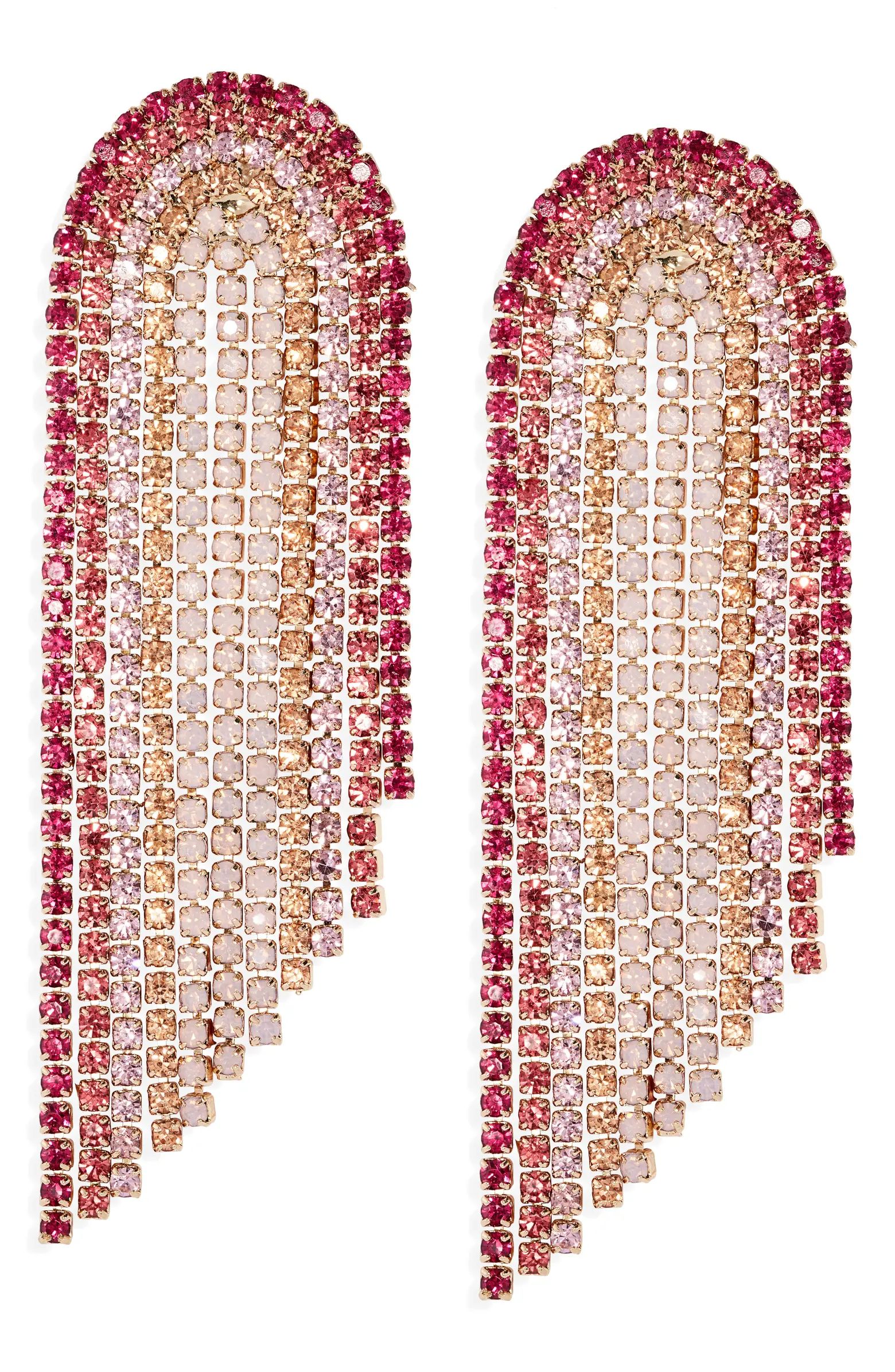 Stella + Ruby London Crystal Fringe Drop Earrings | Nordstrom | Nordstrom