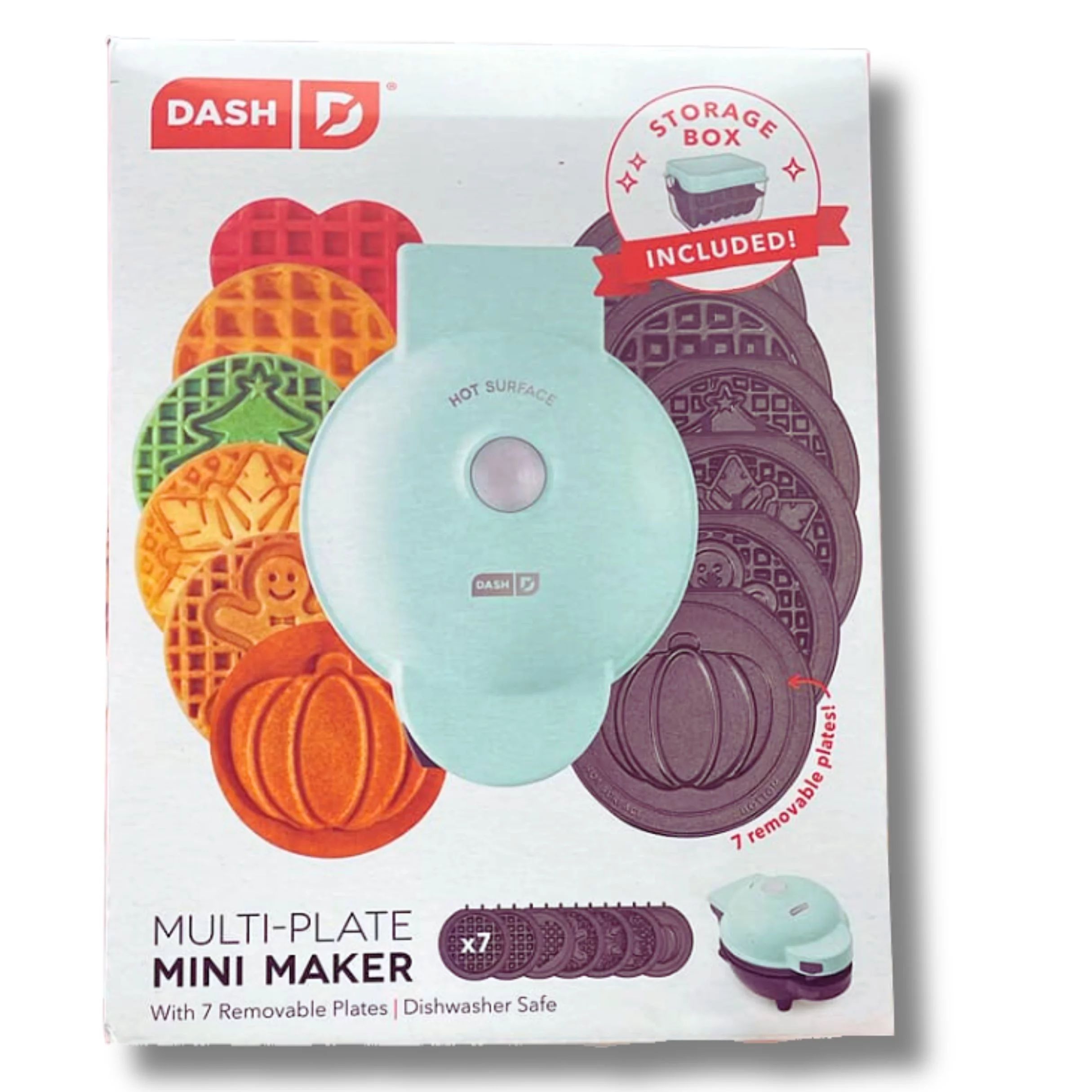 Dash Mini Waffle Maker a Waffle Iron with 7 Removable Plates and Storage | Walmart (US)