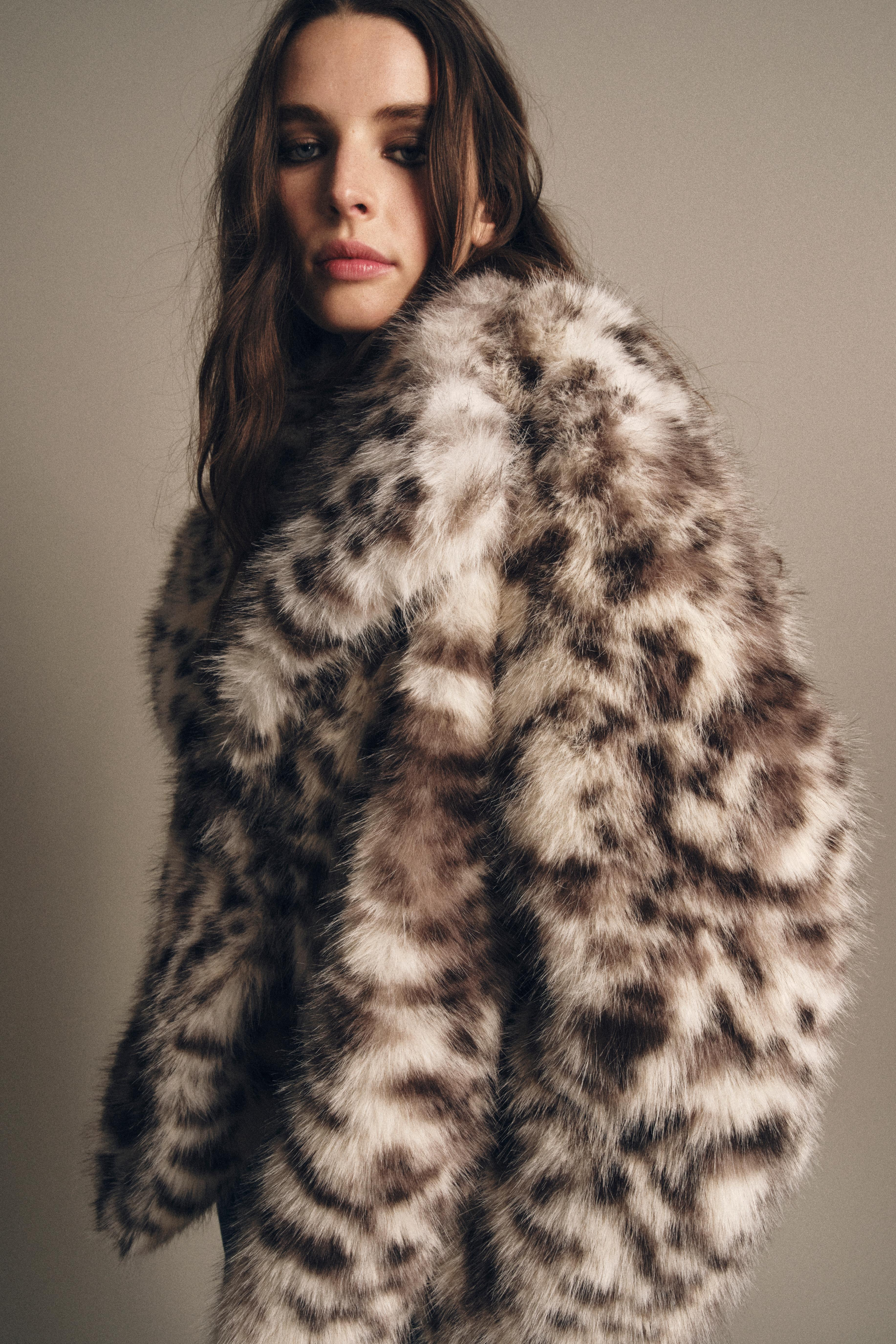 ANIMAL PRINT FAUX FUR JACKET ZW COLLECTION | Zara UK