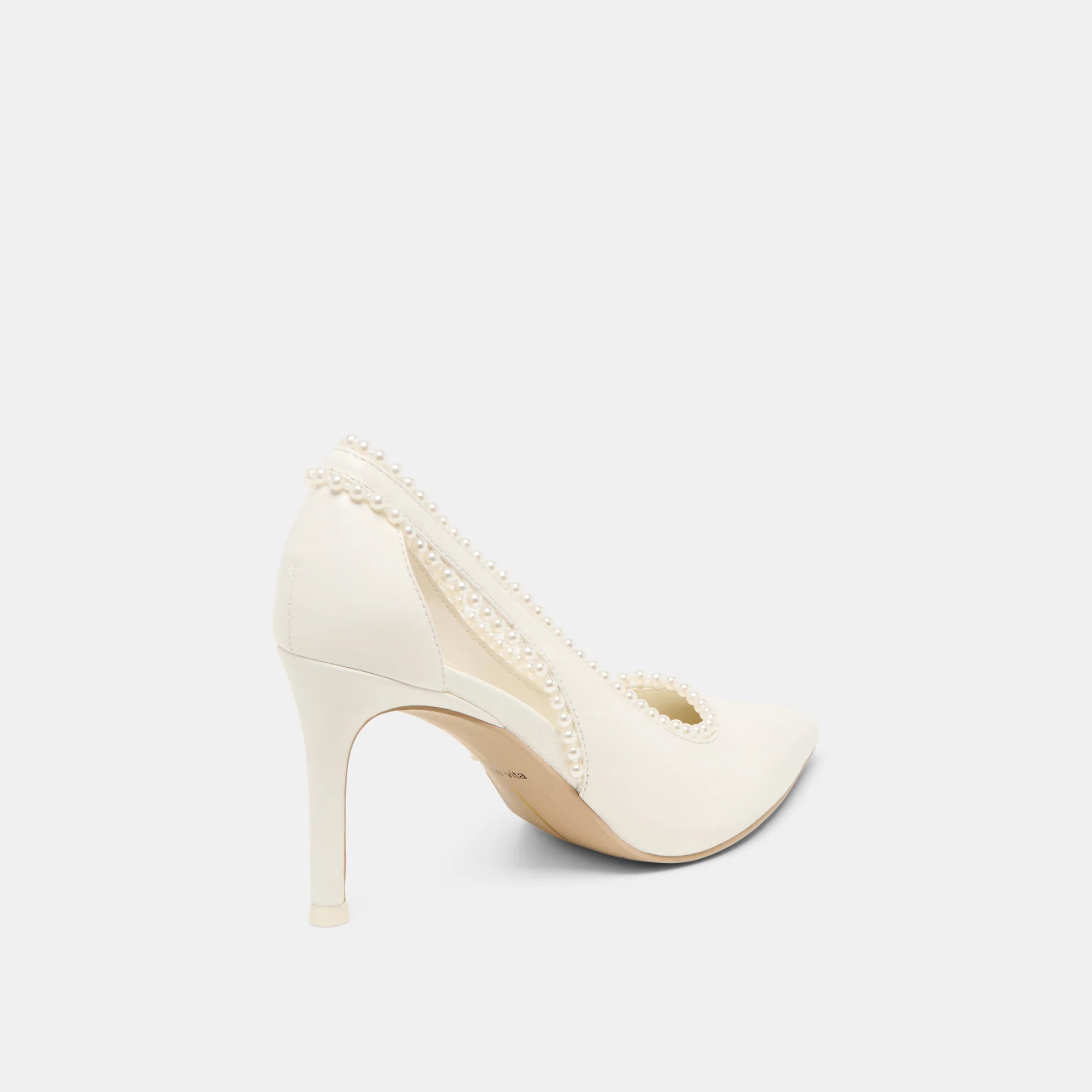 Kelson Pearl Heels True White Leather | DolceVita.com
