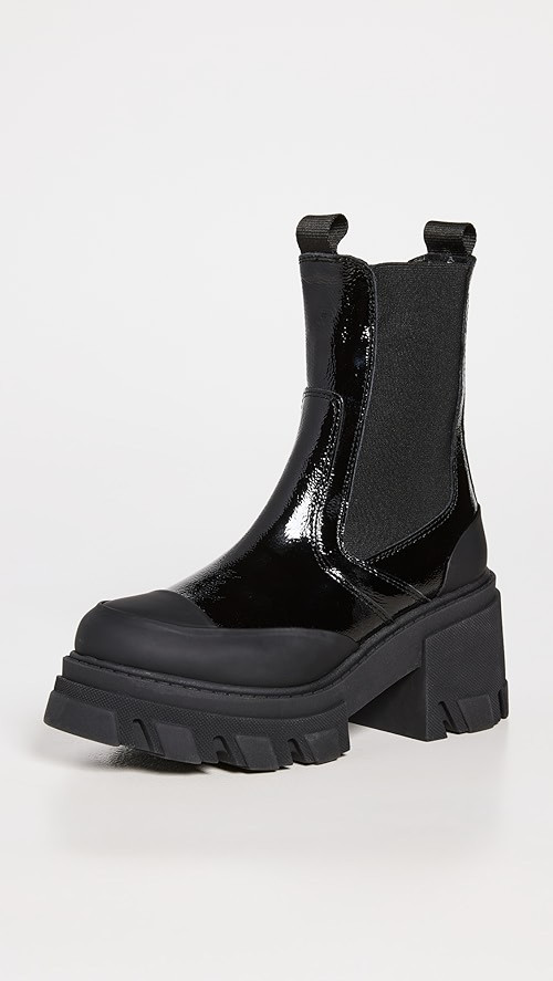 GANNI Cleated Heeled Mid Chelsea Boots | SHOPBOP | Shopbop