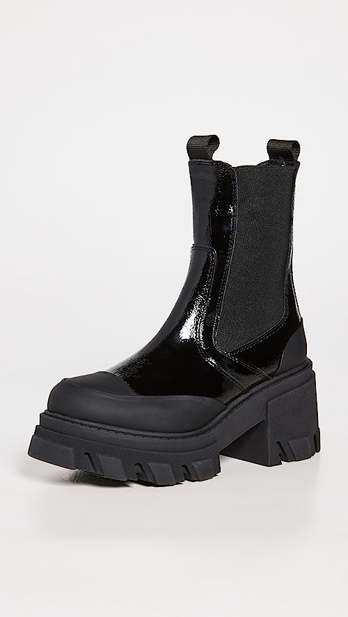 GANNI Cleated Heeled Mid Chelsea Boots | SHOPBOP | Shopbop