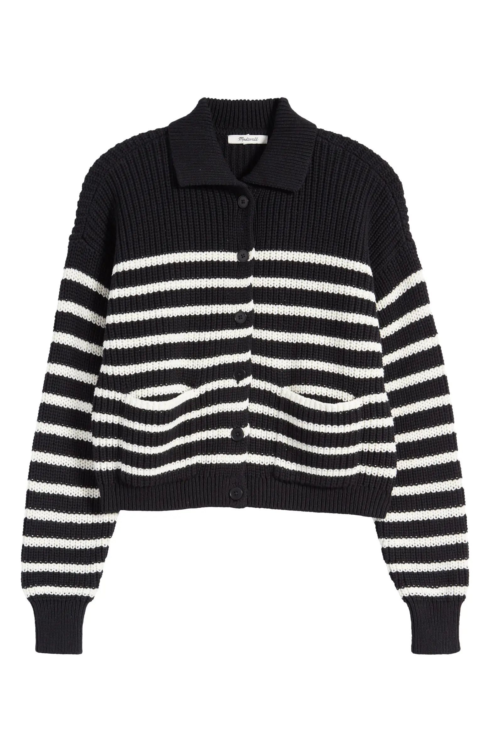 Melanie Stripe Cotton Crop Cardigan Sweater | Nordstrom
