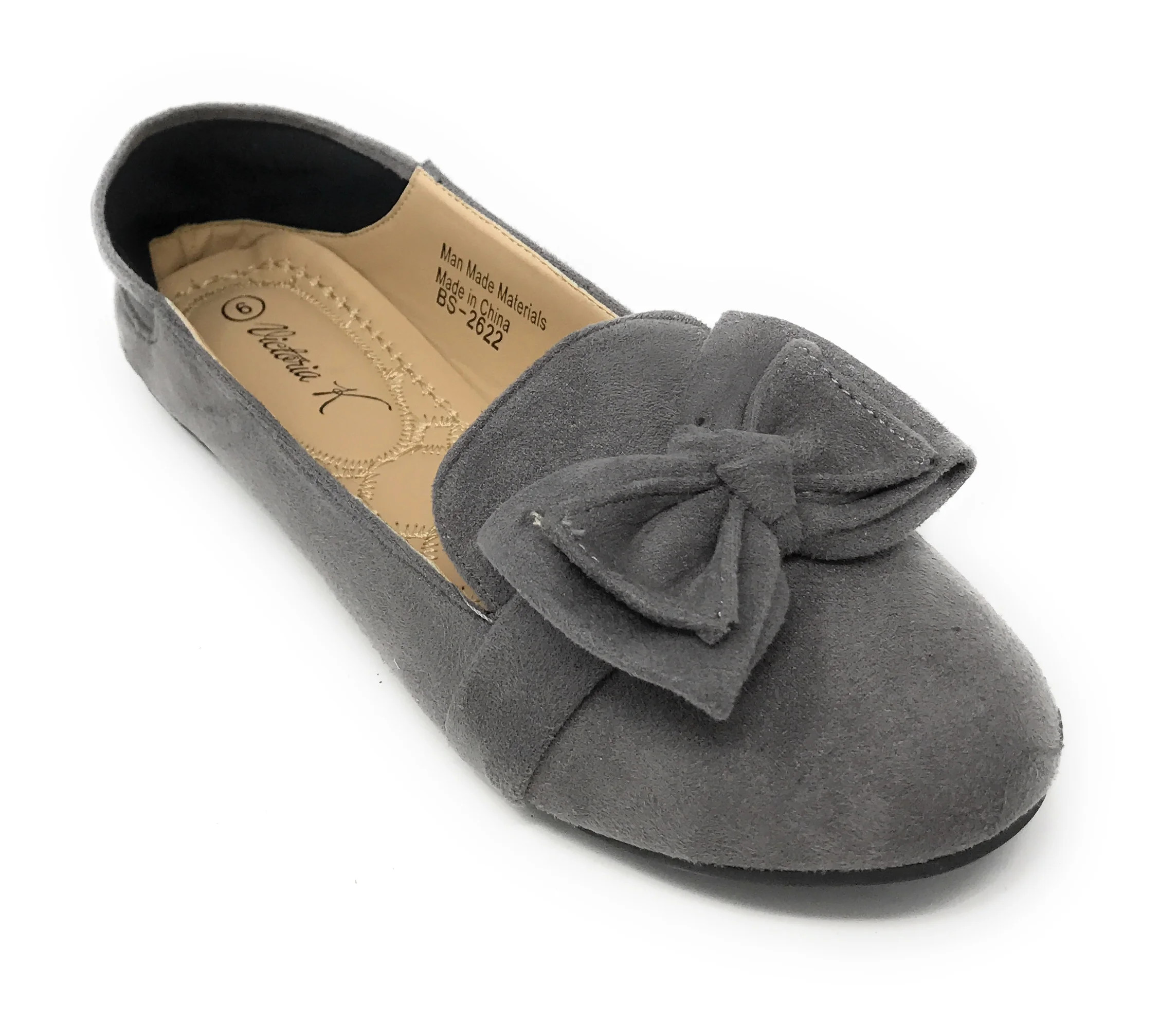 Victoria K Women's Foldover Sueded Double Bow Ballerina Flats | Walmart (US)