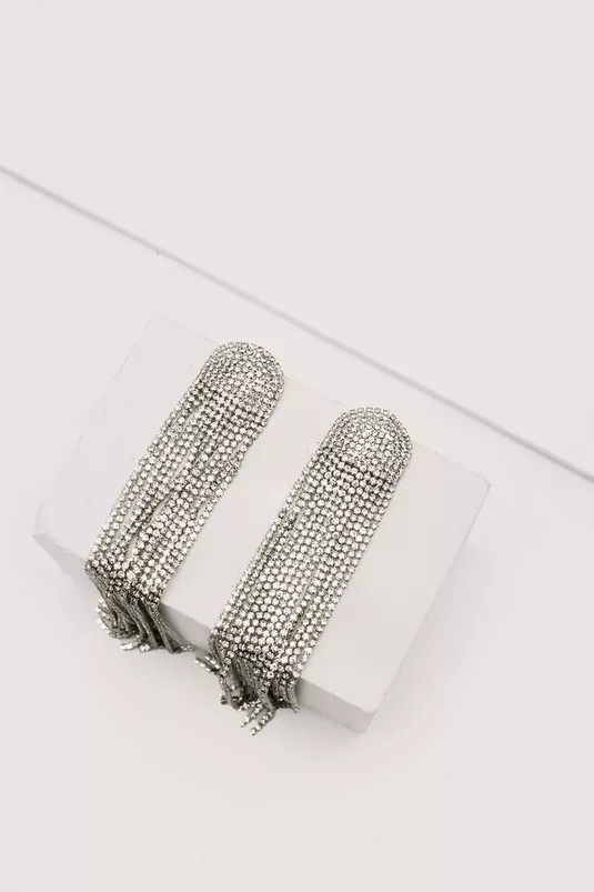 Diamante Statement Fringe Earrings | Nasty Gal (US)