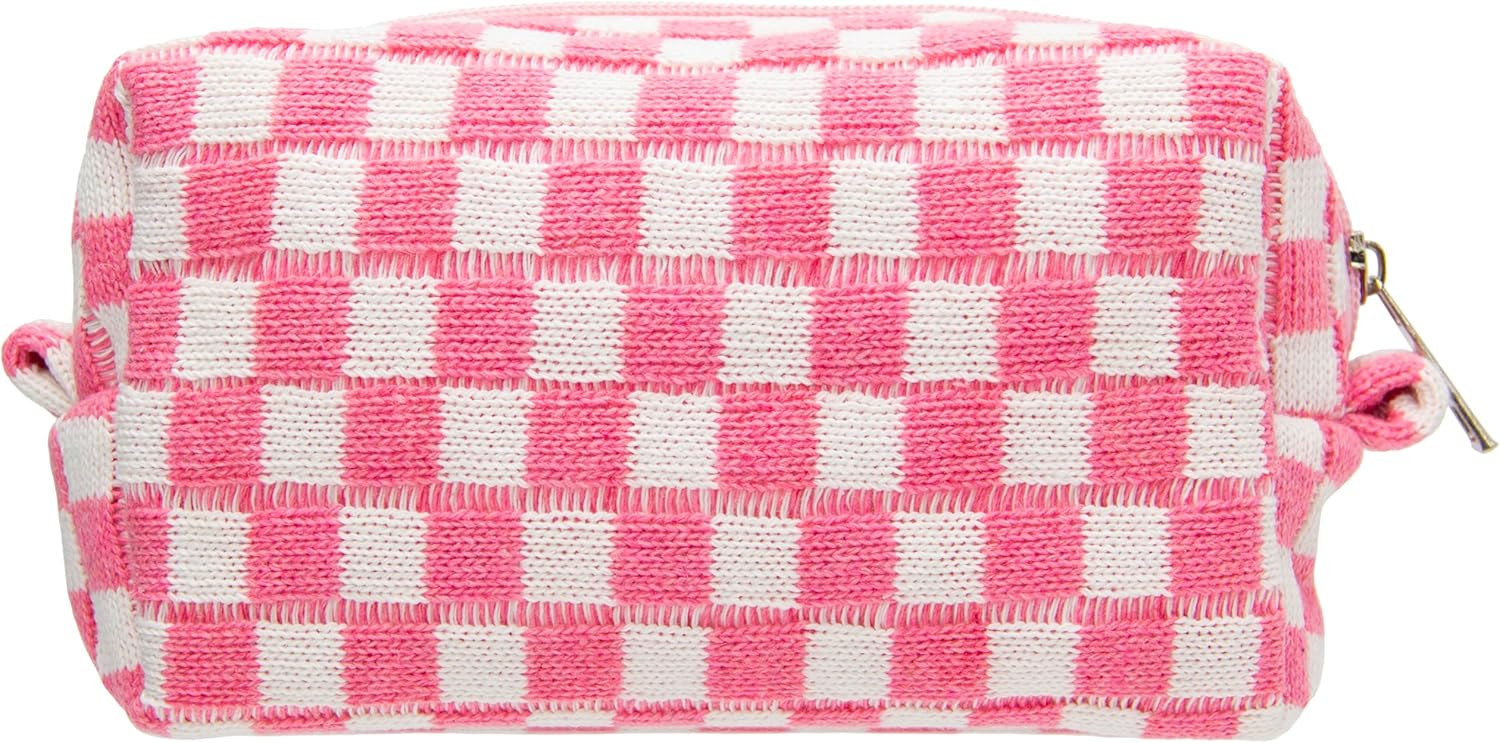 PAZIMIIK Checkered Makeup Bag for Purse Portable Zipper Make Up Pouch Small Cosmetic Case for Tra... | Amazon (US)