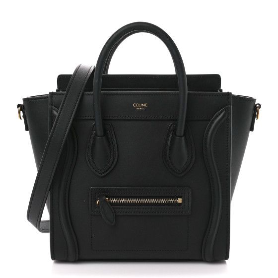 CELINE Smooth Calfskin Nano Luggage Black | FASHIONPHILE | FASHIONPHILE (US)