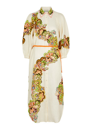 Starscape printed linen midi shirt dress | Harvey Nichols 