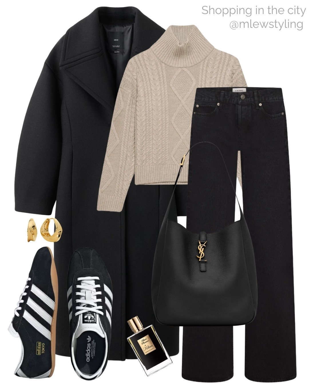 Winter outfit for shopping in the city 🖤

Tags: mango wool coat, aritzia cable knit turtleneck sweater, frame denim, black jeans, ysl tote bag, adidas Tokyo sneakers, Sephora perfume, gold hoop earrings, Christmas shopping look, elevated outfit 

#LTKootd #LTKHoliday #LTKSeasonal