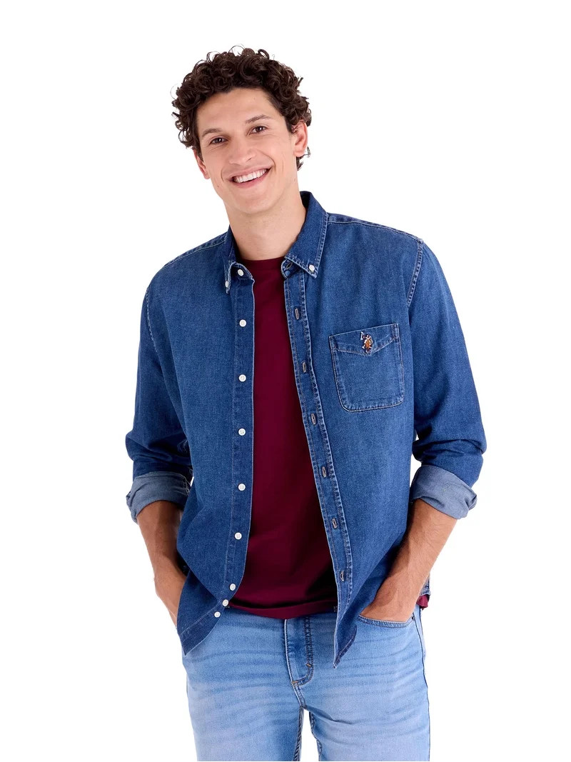 U.S. Polo Assn. Men's Denim Shirt | Walmart (US)