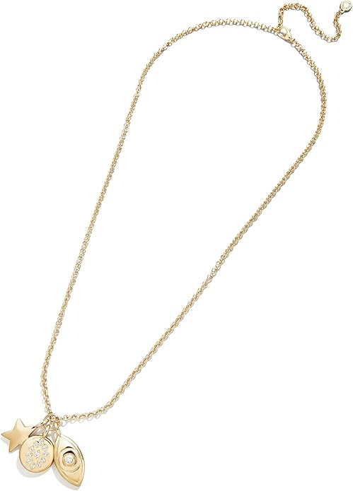 BaubleBar Evil Eye Charm Necklace - Clear/Gold | Amazon (US)