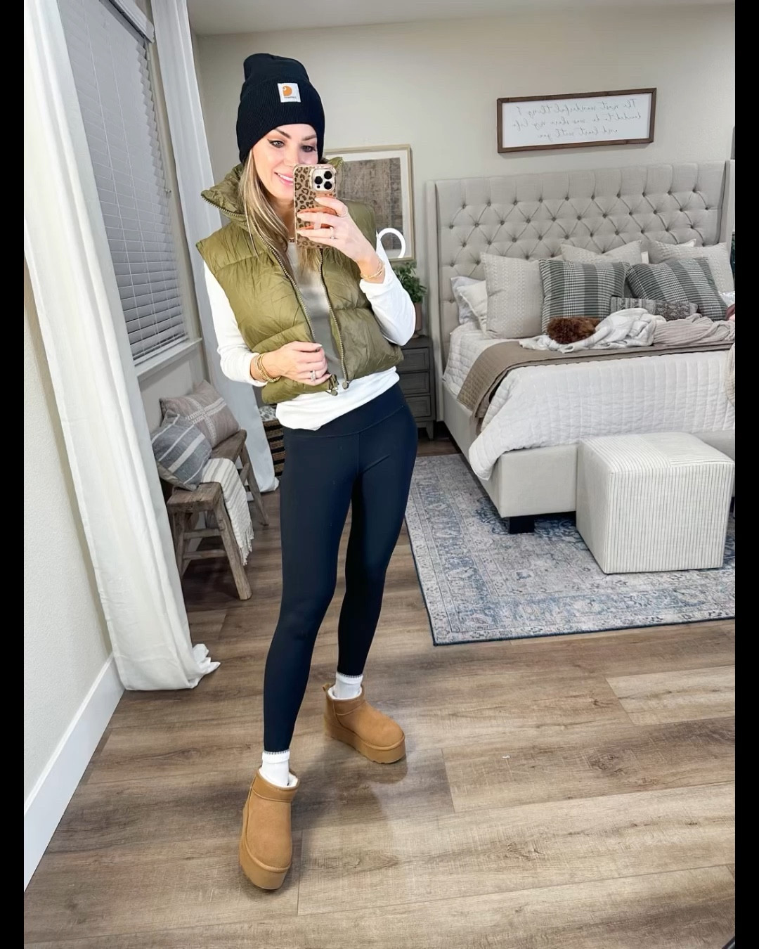 Trendy Amazon fashion finds 
Cropped Puffer vest I sized up to medium for a little more length 
Long sleeve white tee size small
Best black leggings size small

Ugg ultra mini platform dupe Amazon find true to size 7.5
Carhartt beanie would make a great gift 

#LTKFind #LTKunder50 #LTKU